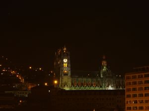 Quito Basilica by night