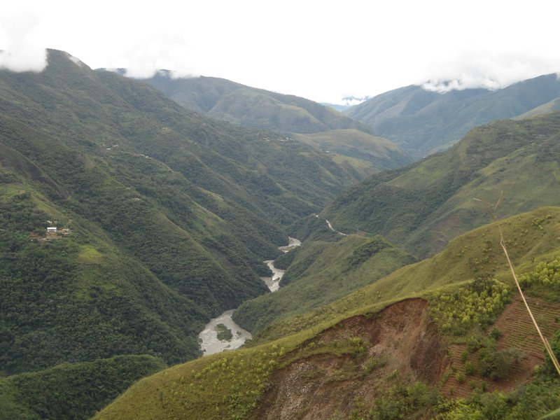 The Coroico river in the valley