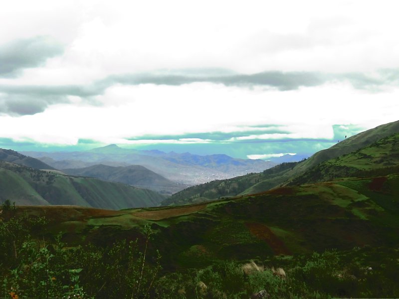 view from the top - Cusco in the distance