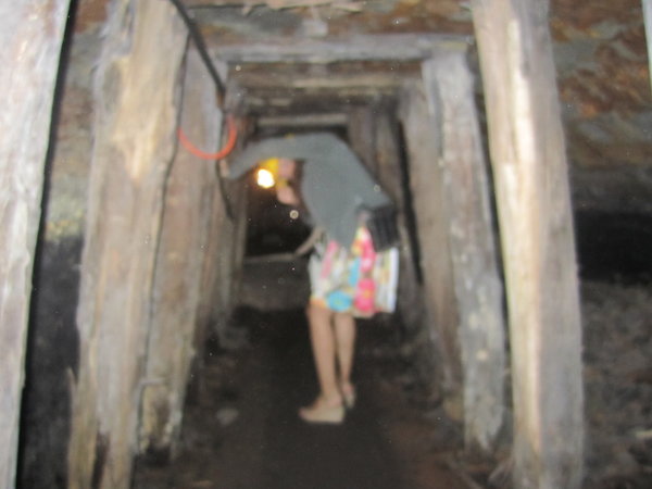 Ximena in the mine