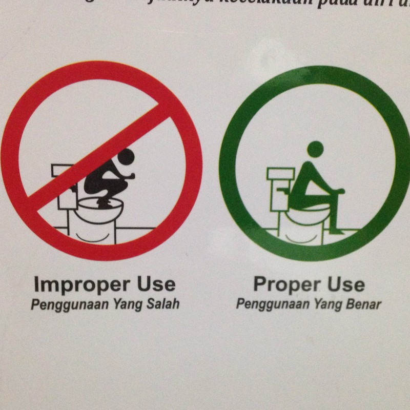 Serious instructions in the Singapore bathroom 