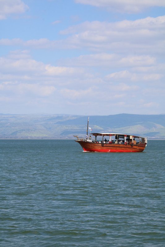 Traditional boat on the Sea of Galilee 