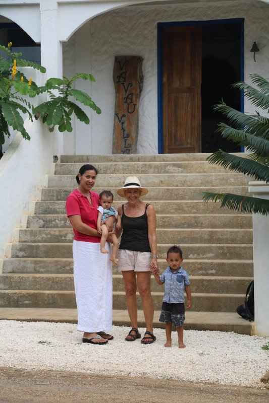 Gill with our host and her children
