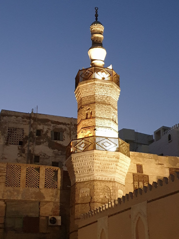 Oldest Jeddah minaret at sunset