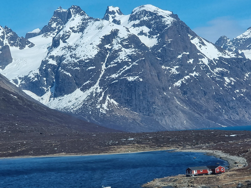 Remote huts in the fjord