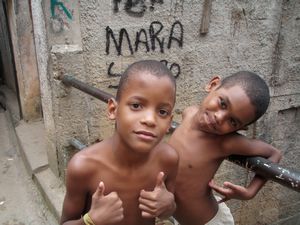 Boys living in Rocinha