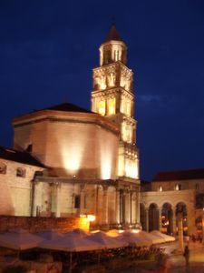 St, Domnius Cathedral & Palace of Diocletian at flood light - Split 