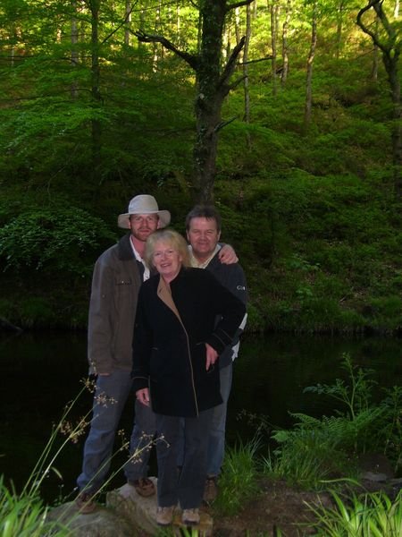 Tim, Ceri & Steve by the river Teign