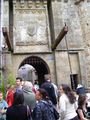 Visitors at the entrance to Mont Saint Michel
