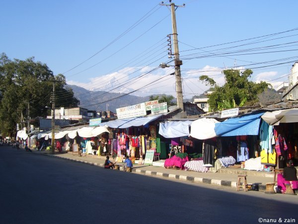 Tourist shops along Phewa Tal