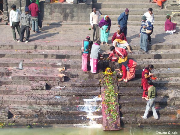 Devotees by the river Bagmati