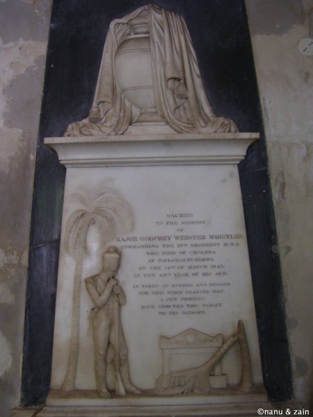 Memorial stone of Major G.W. Whistler - St. Mary's Church
