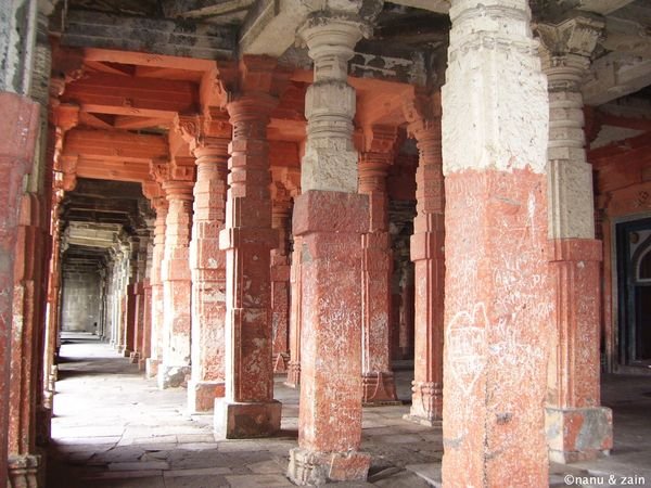 Pillars inside Bharati Maa temple - Fort of Devagiri - Daulatabad