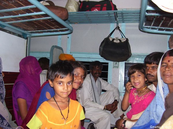 The whole family in the train to Ajmer