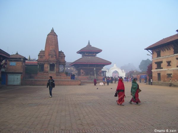 Krishna & Rameshwor temples in the background - Bhaktapur Durbar Square