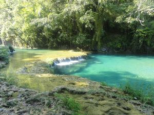 by the pools at Semuc Champey