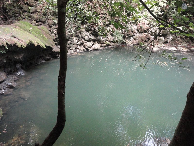 swimming under the falls at 7 alteres