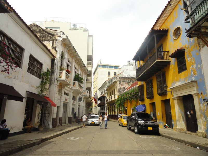 inside the old walled city of Cartagena