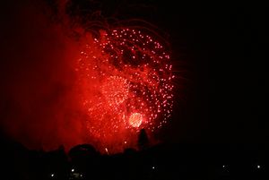 Das Feuerwerk in Sydney von Woolloomooloo aus gesehen