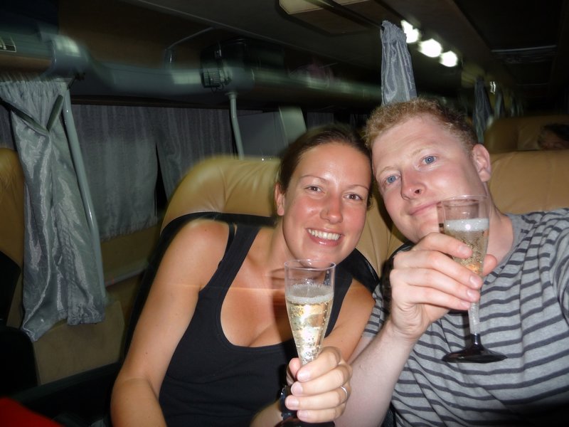 4 Champagne to begin a bus journey