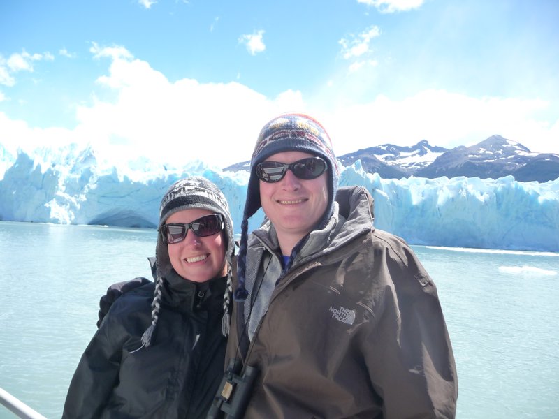 18 Us on a boat in front of the glacier