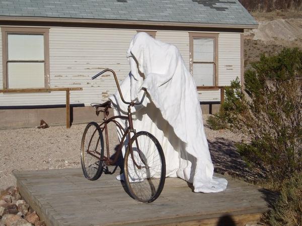 Ghost on a bike