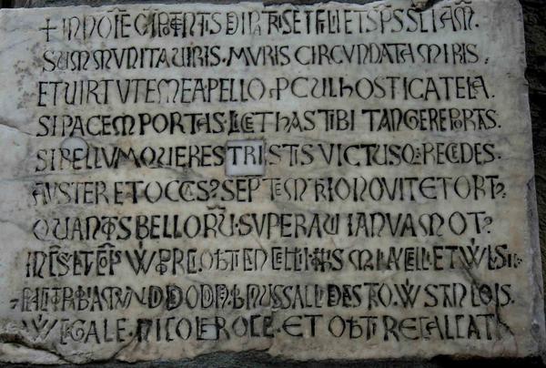 Latin Inscription on the Gates of Genova