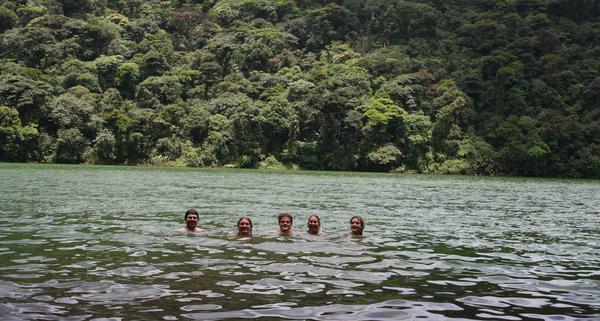 Swimming in Laguna Cerro Chato