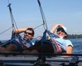 Chilling out on the Trapeze on Lac Geneve