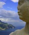 statue overlooking ravello and amalfi  coast