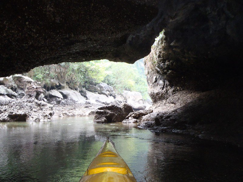 Through the cavern to a lagoon