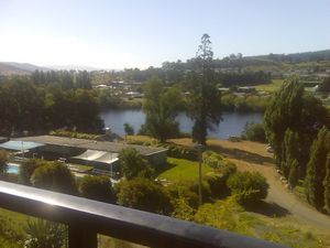 View of the black Derwent from the deck