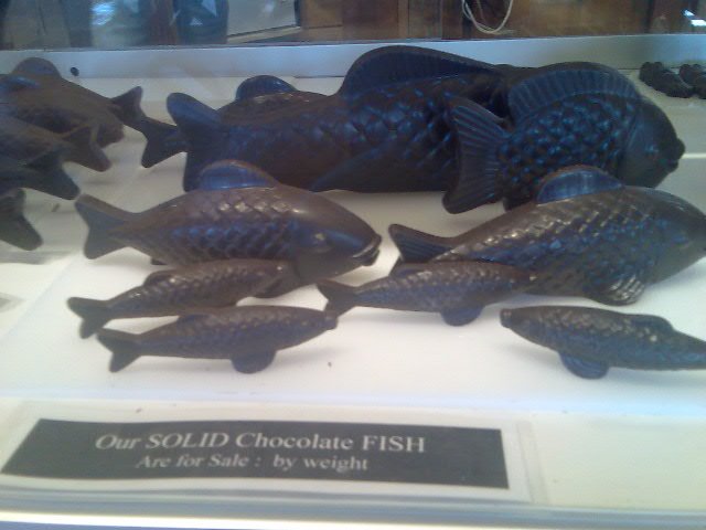 Chocolate fish at Kate's Berry Farm