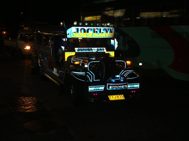 A jeepney in the evening