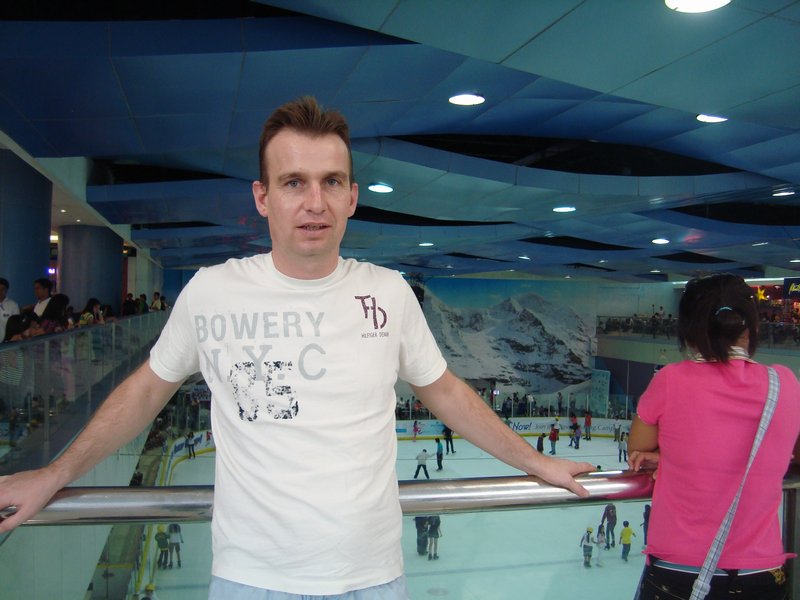 In front of the Iceskatingtrack inside the Asia Mall