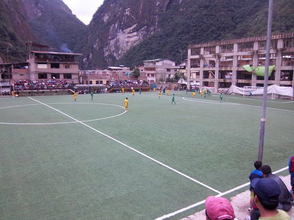 Top flight football match, Machu Picchu