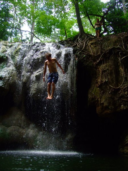 Hot spring waterfall near Lago Izabal