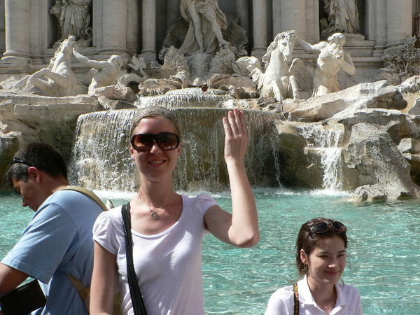 Casting The Lucky Coin into the Trevi Fountain