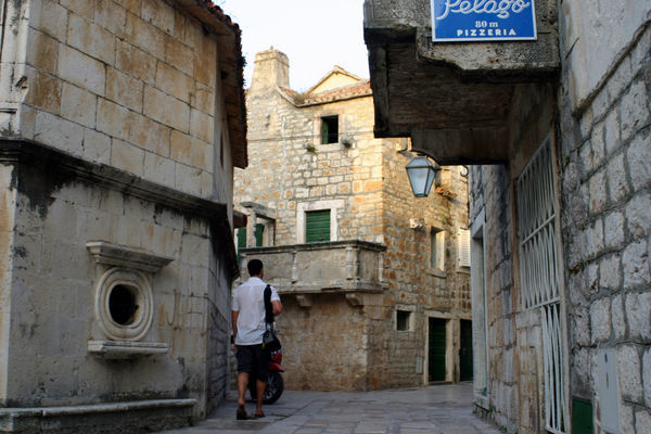 Chris exploring the old streets in Jelsa
