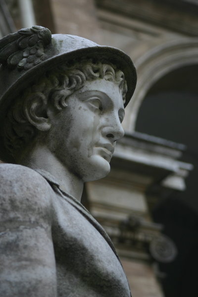 Inside the Vatican Museum - statue courtyard