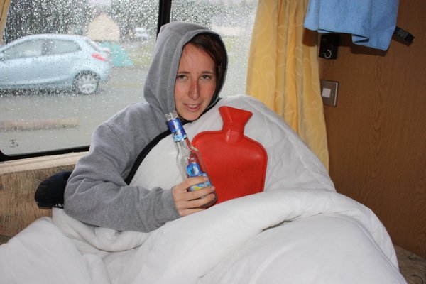 What to do in a van when it is raining & freezing...