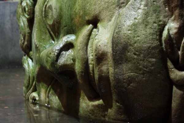 Medusa head inside the Basilica Cistern 
