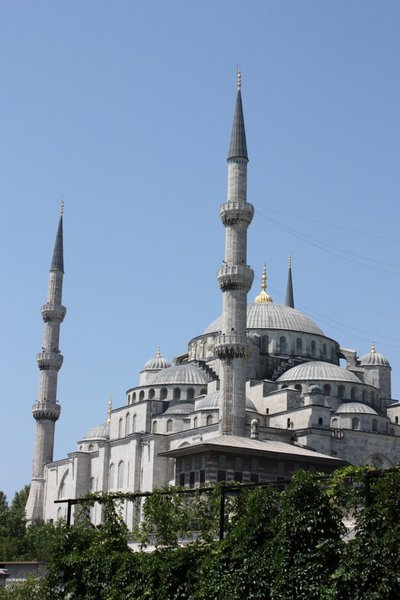 The Blue Mosque against a blue sky