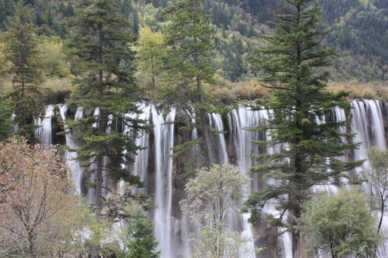 Distant shot, waterfall Jiuzhaigou