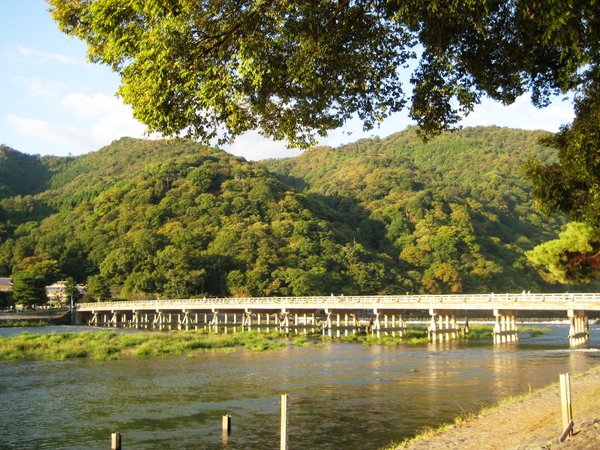 Togetsu Bridge over Katsura River in Arashiyama