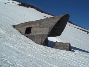Old ski lift Volcano Villarrica