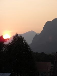 Sunset over Vang Vieng