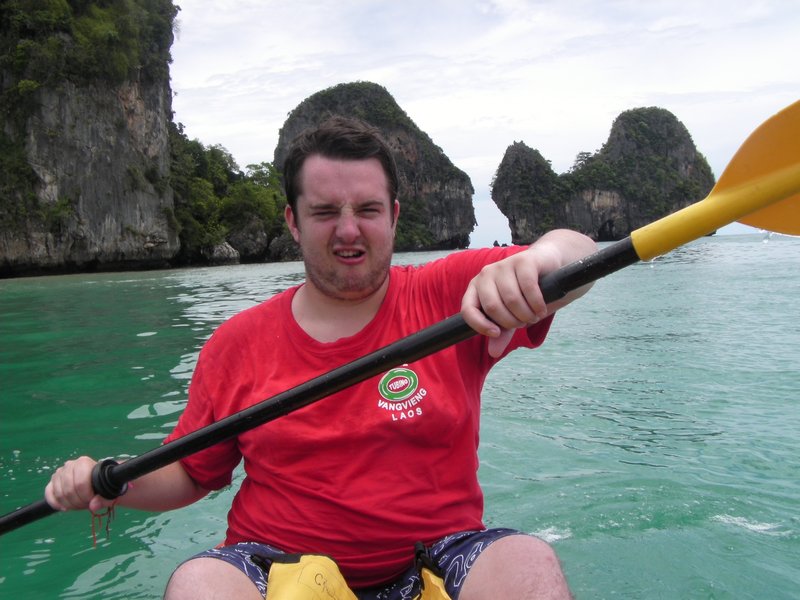 Dan, paddling hard