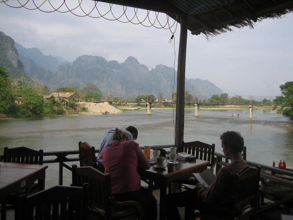 View from our hostel in Vang Vieng