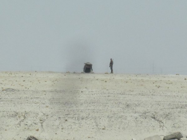Lonely soldier guarding Sinai